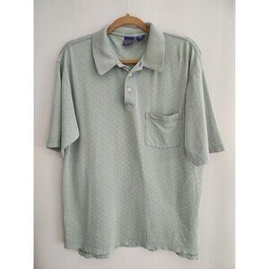 Pendleton Mens Silk + Cotton Polo Size Large Light Teal